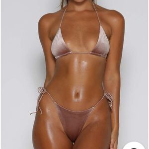 Luscious Two Piece Mocha Velvet Bikini Set💗